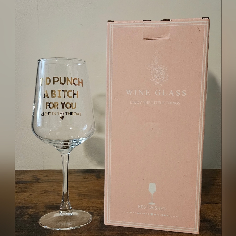 Wine Glass For Your Bestie Gold Text Wine Glass with Box